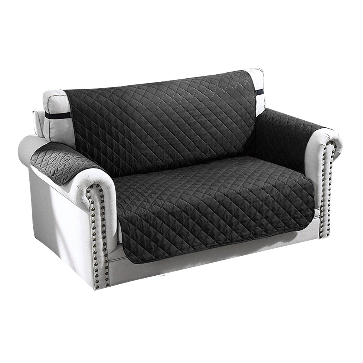 Reversible Sofa Cover Chair Loveseat Couch Microfiber Slipcover Cushion Furniture Protector Shield Water-Resistant w/ Elastic Strap for Kids Pet Dog C