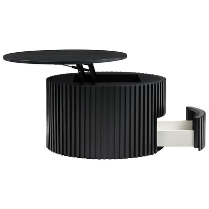 Round Lift Top Coffee Table With Hidden Storage For Living Room