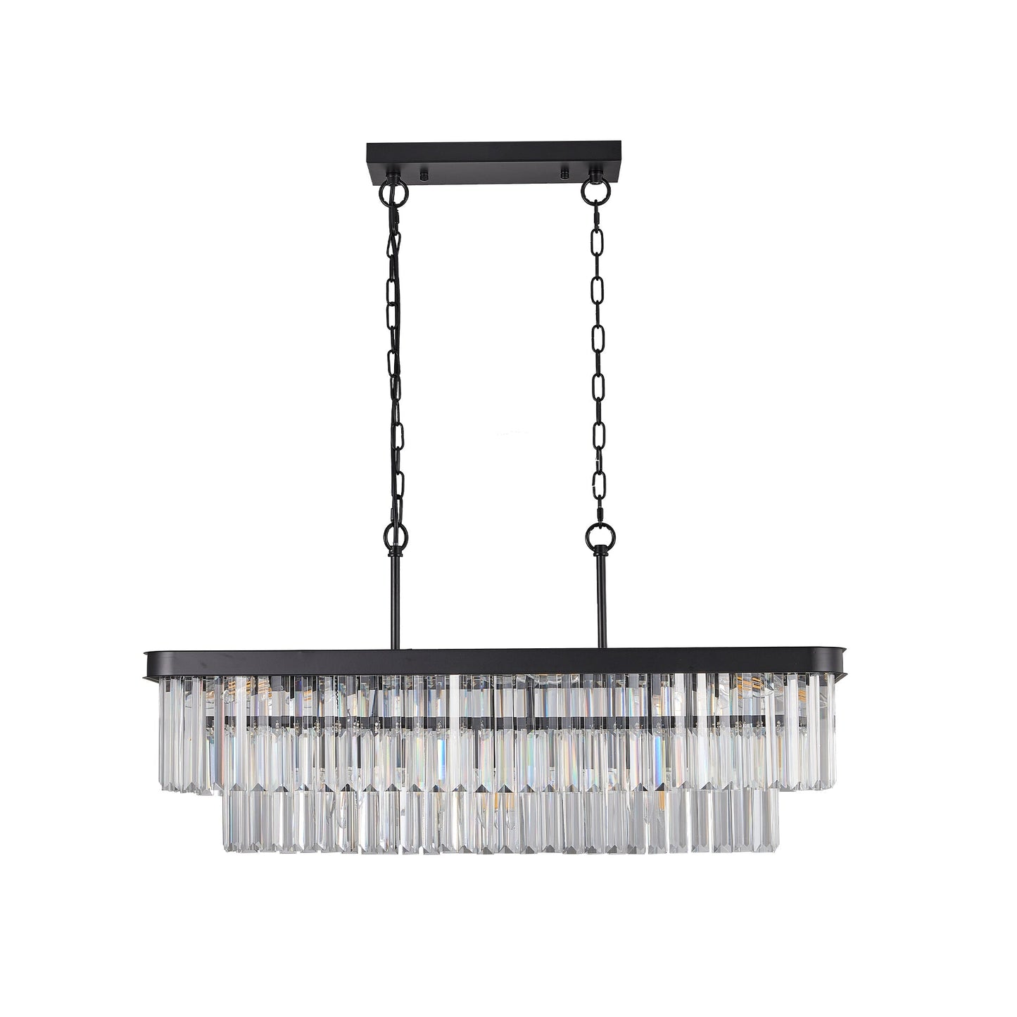 Rectangular Crystal Chandelier Adjustable