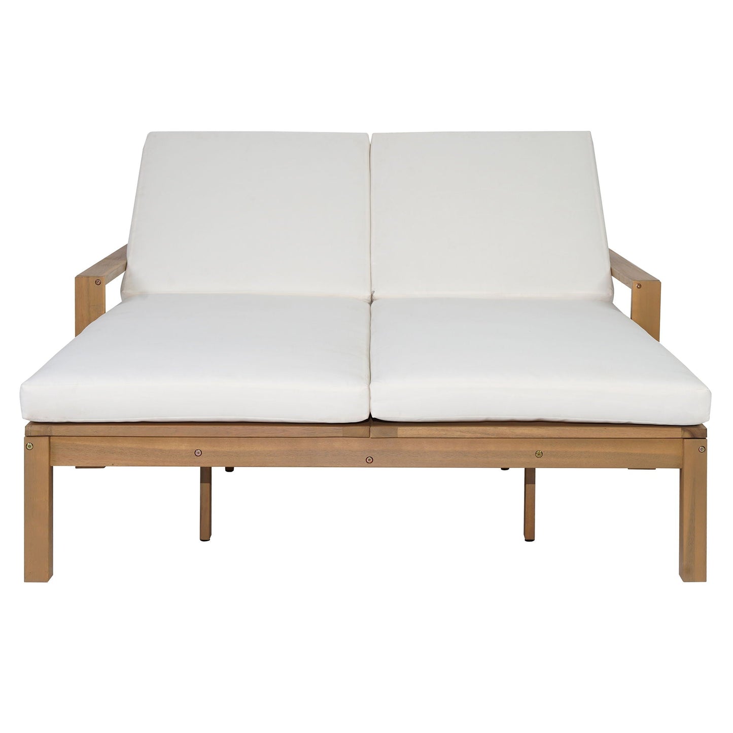 Outdoor Double Lounge Chair With 5 Position Adjustable Backrest