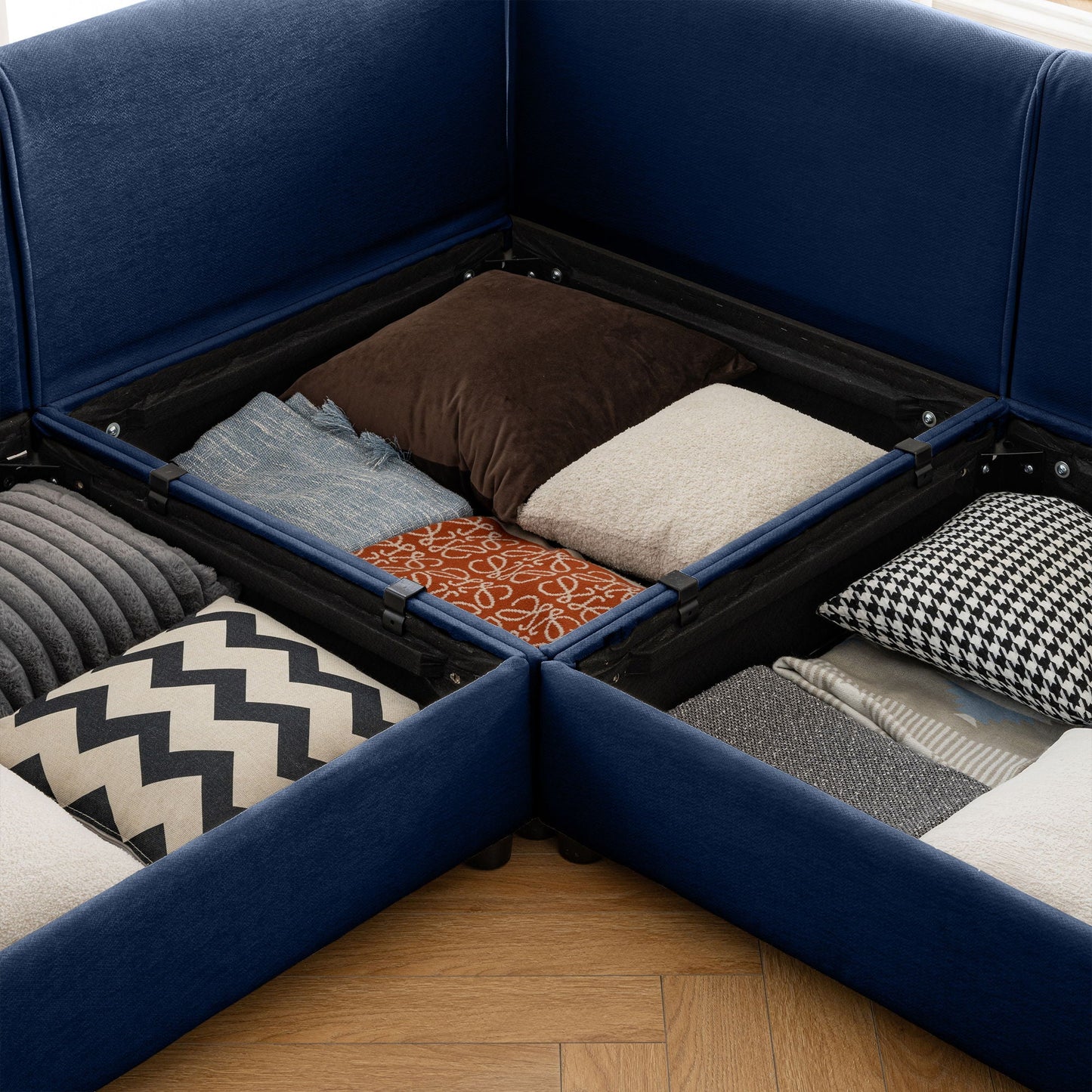 Stylish Sofa With Storage Seat And Cylindrical Backrest