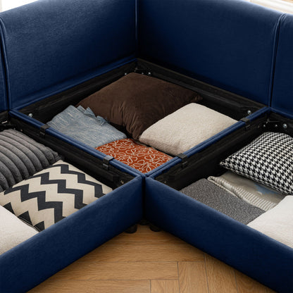 Stylish Sofa With Storage Seat And Cylindrical Backrest