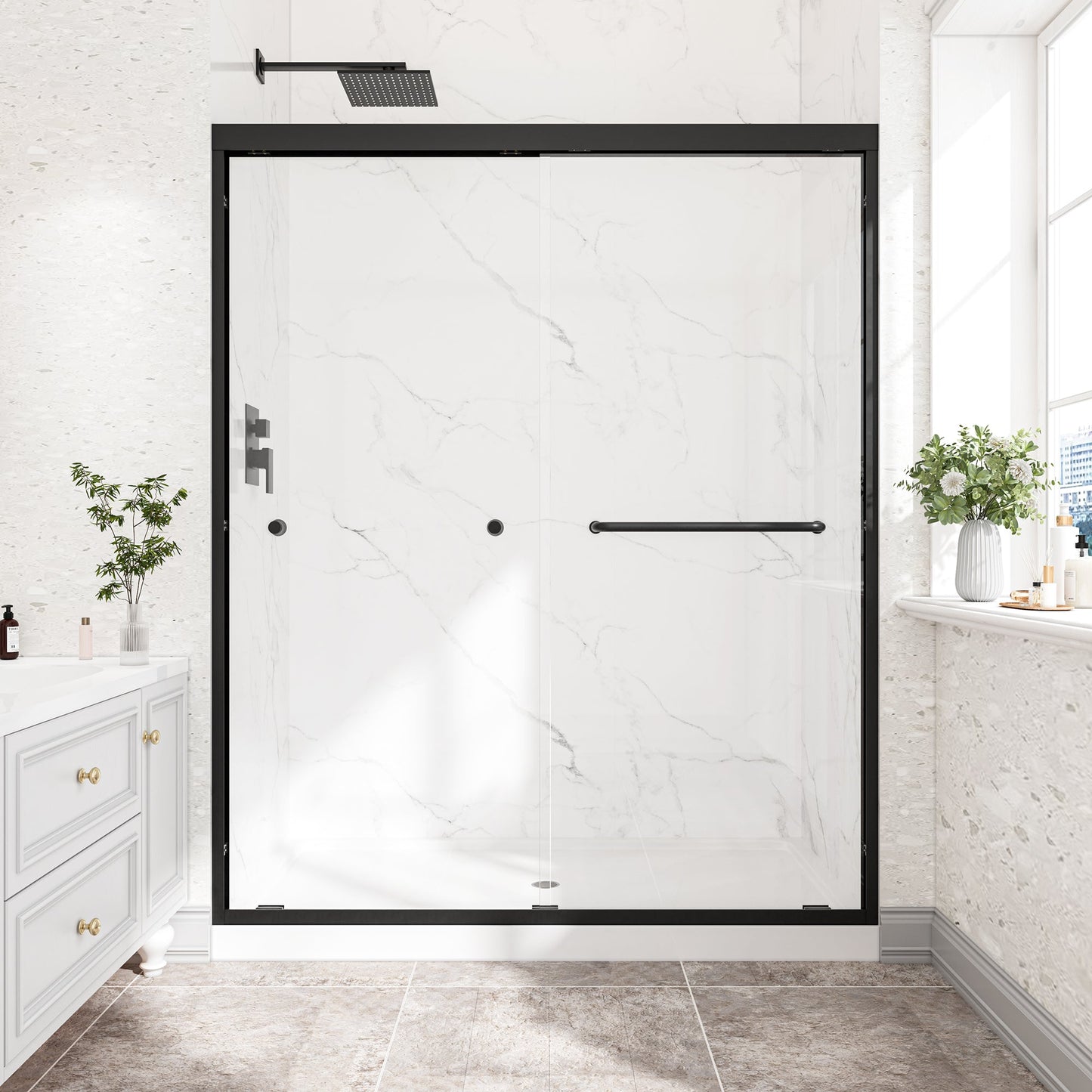 55"-60" W x 72" H Matte Shower Door