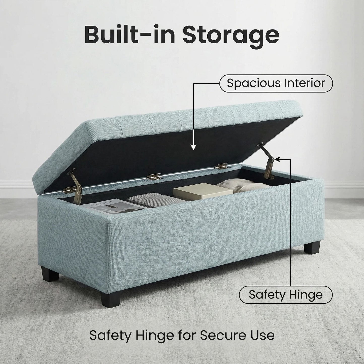 Elegant Tufted Storage Ottoman Bench