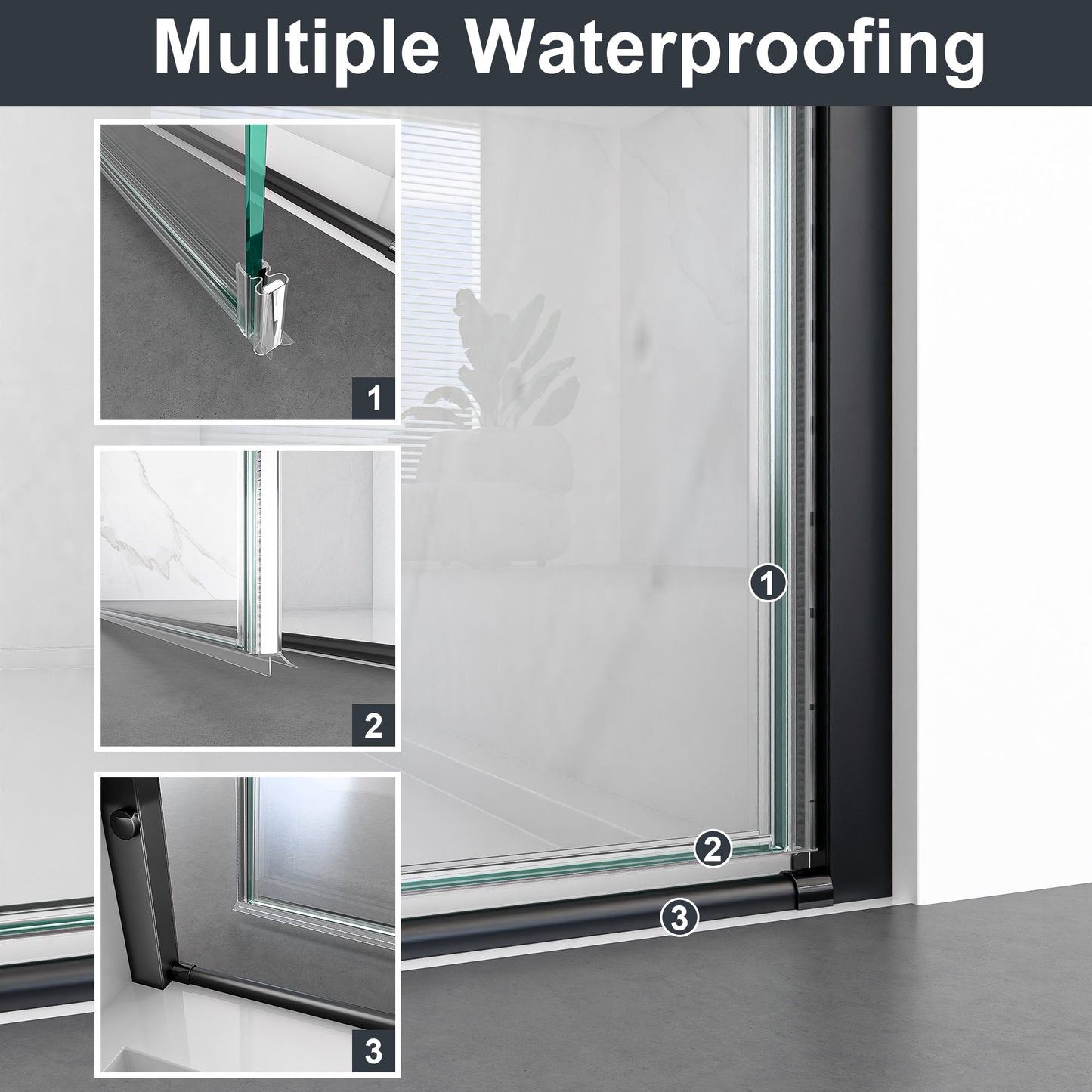 30"W x 72"H Frameless Circular Pivot Shower Door in Matte