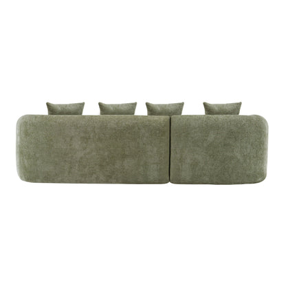 Modular L-Shape Sectional Sofa With Curved Chaise