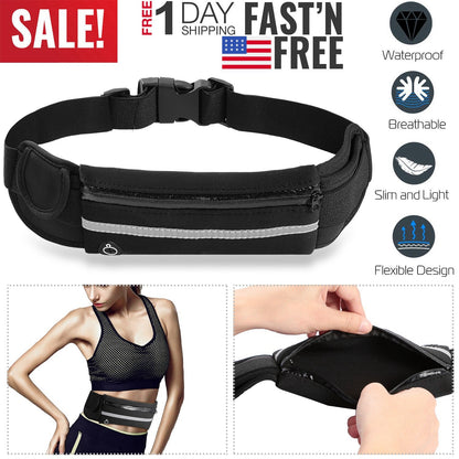 Sports Waist Bag Running Belt Pack Waterproof Adjustable Waist Pouch