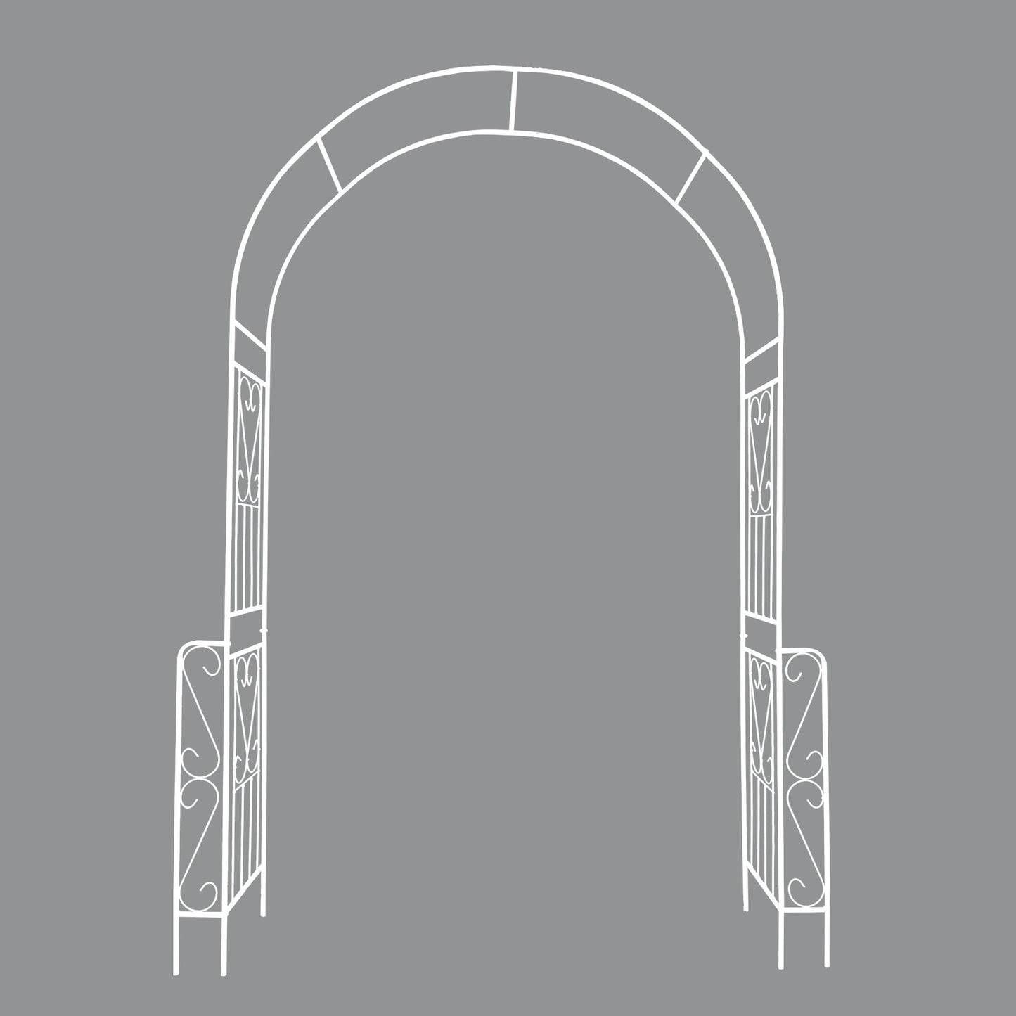 Metal Garden Arch W55'' x H94.5'' - Cream White Outdoor Arbor