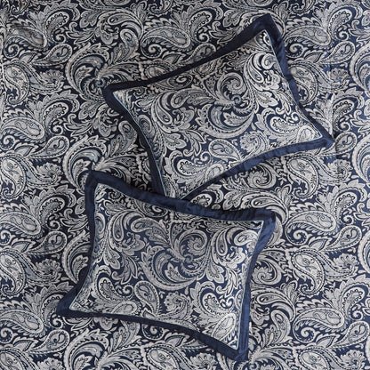12 Piece Comforter Set with Cotton Bed Sheets Navy Cal King