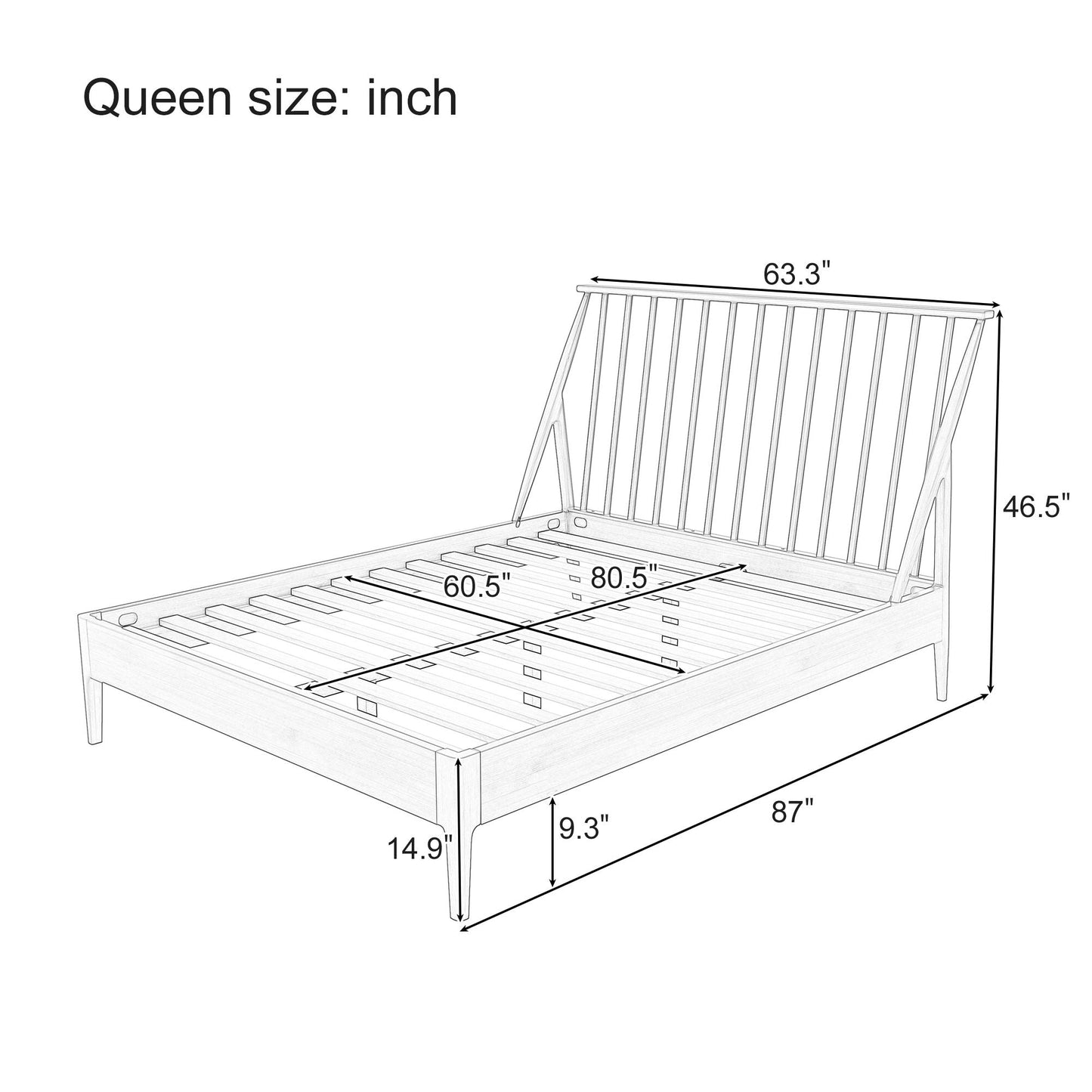 Bohemian Platform Bed With Tall Headboard