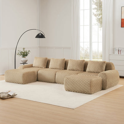 146" Modern U-Shaped Modular Sectional Sofa