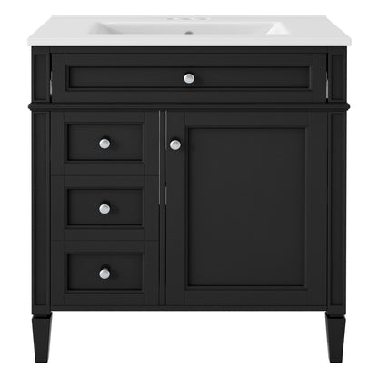 Bathroom Vanity With Medicine Cabinet, Royal Mirror Cabinet, Modern Bathroom Storage Cabinet With 2 Soft Closing Doors And 4 Drawers