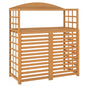 Outsunny Wood Air Conditioner Fence, Outdoor Privacy Screen Potting Table with Shelves