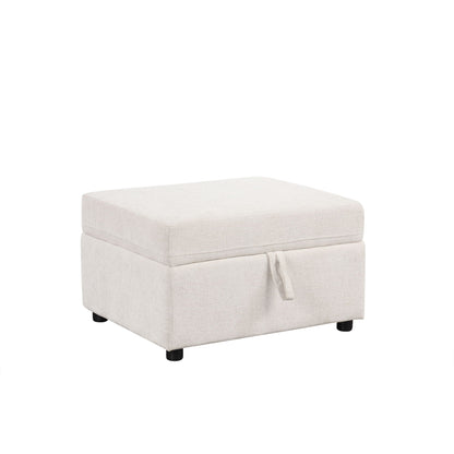 Movable Storage Ottoman Footrest For Living Room