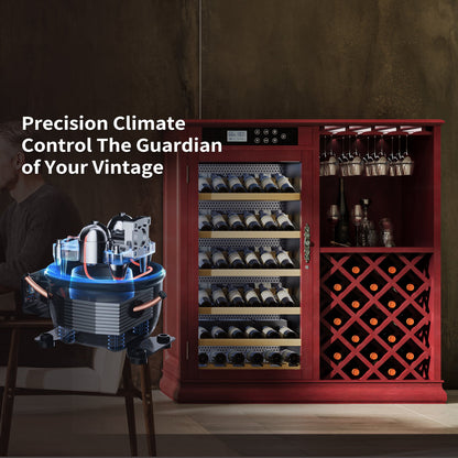 69 Bottles Wood Wine Refrigerator Cabinet