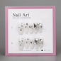 White Rhinestone Coffin Acrylic Nails