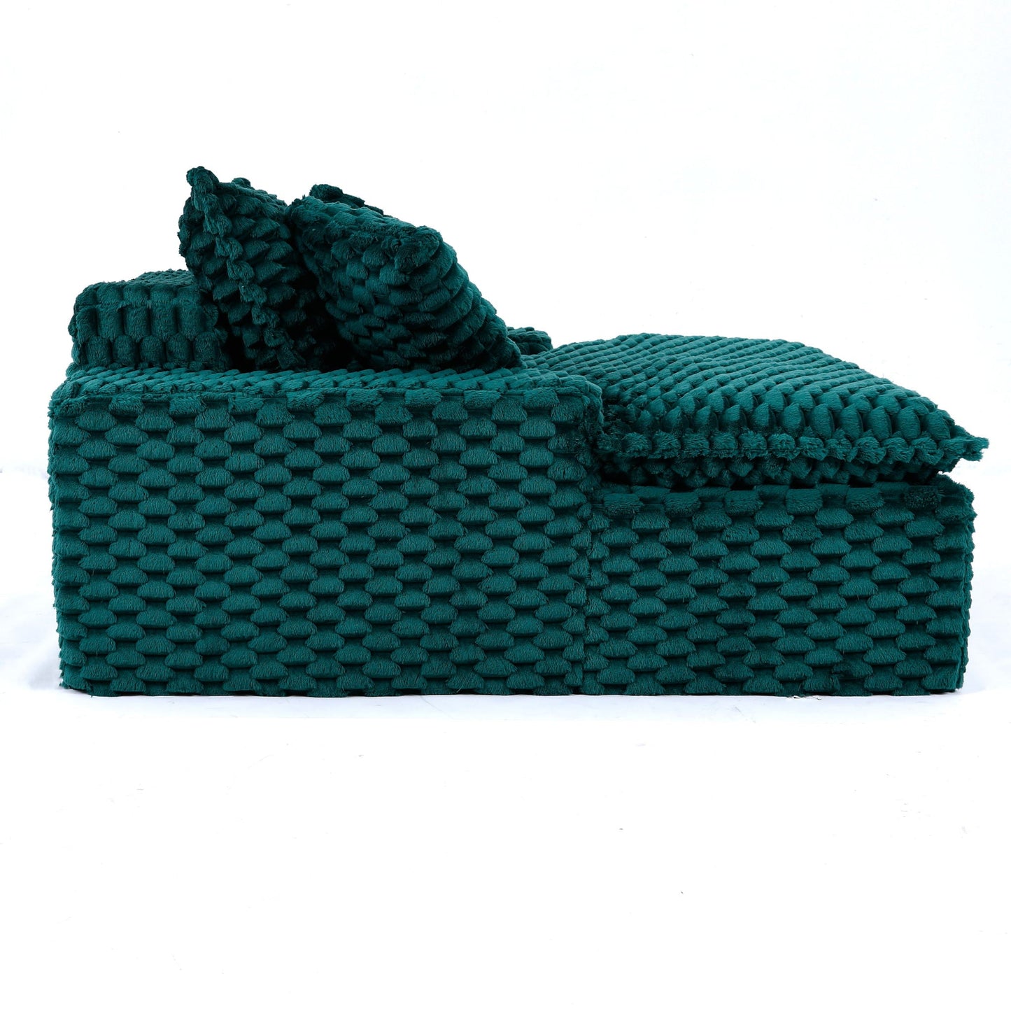 Comfort Bearing Sofa With 2 Pillows And 1 Backrest - Green