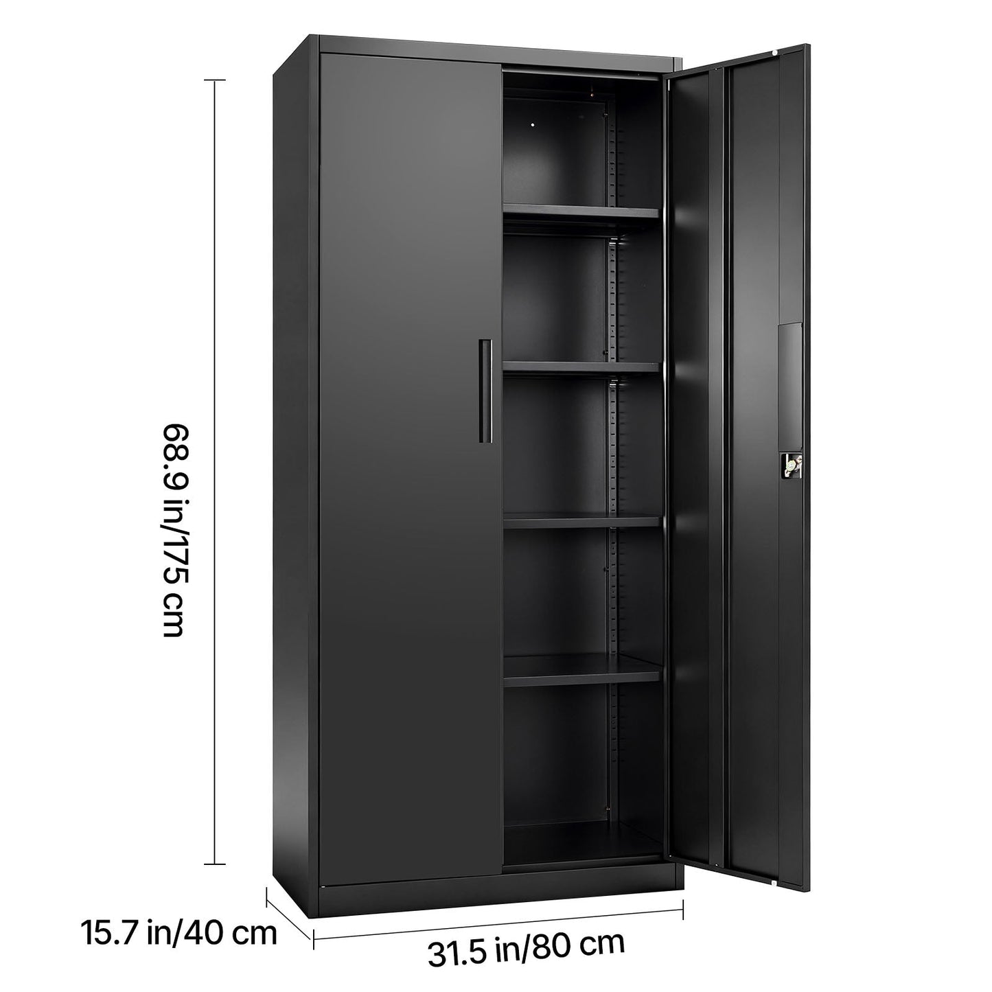 Metal Storage Cabinet, 68.9 in Lockable Steel Garage Cabinet