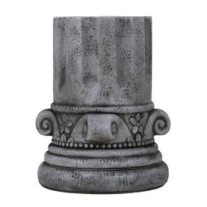 Outdoor End Table, Round Side Table For Patio And Garden - Antique Gray