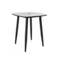 Outdoor Bar Table, Rounded Square Sintered Stone Top With Umbrella Hole, Rust Free Frame, Weatherproof - Ember Black / White