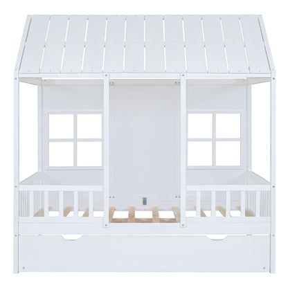 House Bed With Twin Size Trundle, Daybed