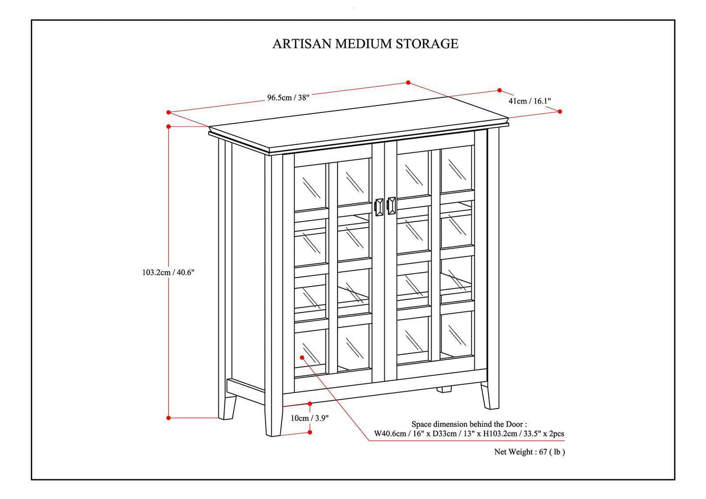 Artisan - Handcrafted Medium Storage Cabinet