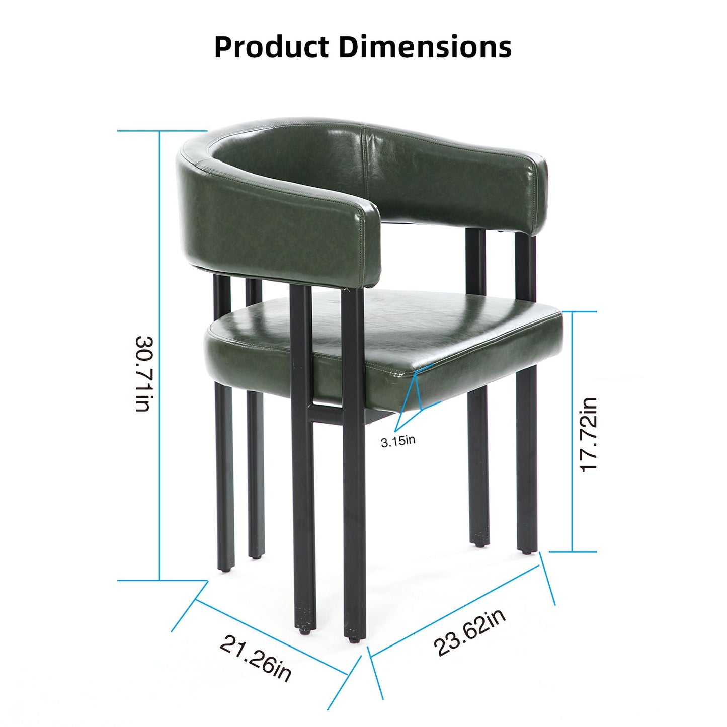 Modern Dining Upholstered Barrel Chair With Curved Back And Armrests