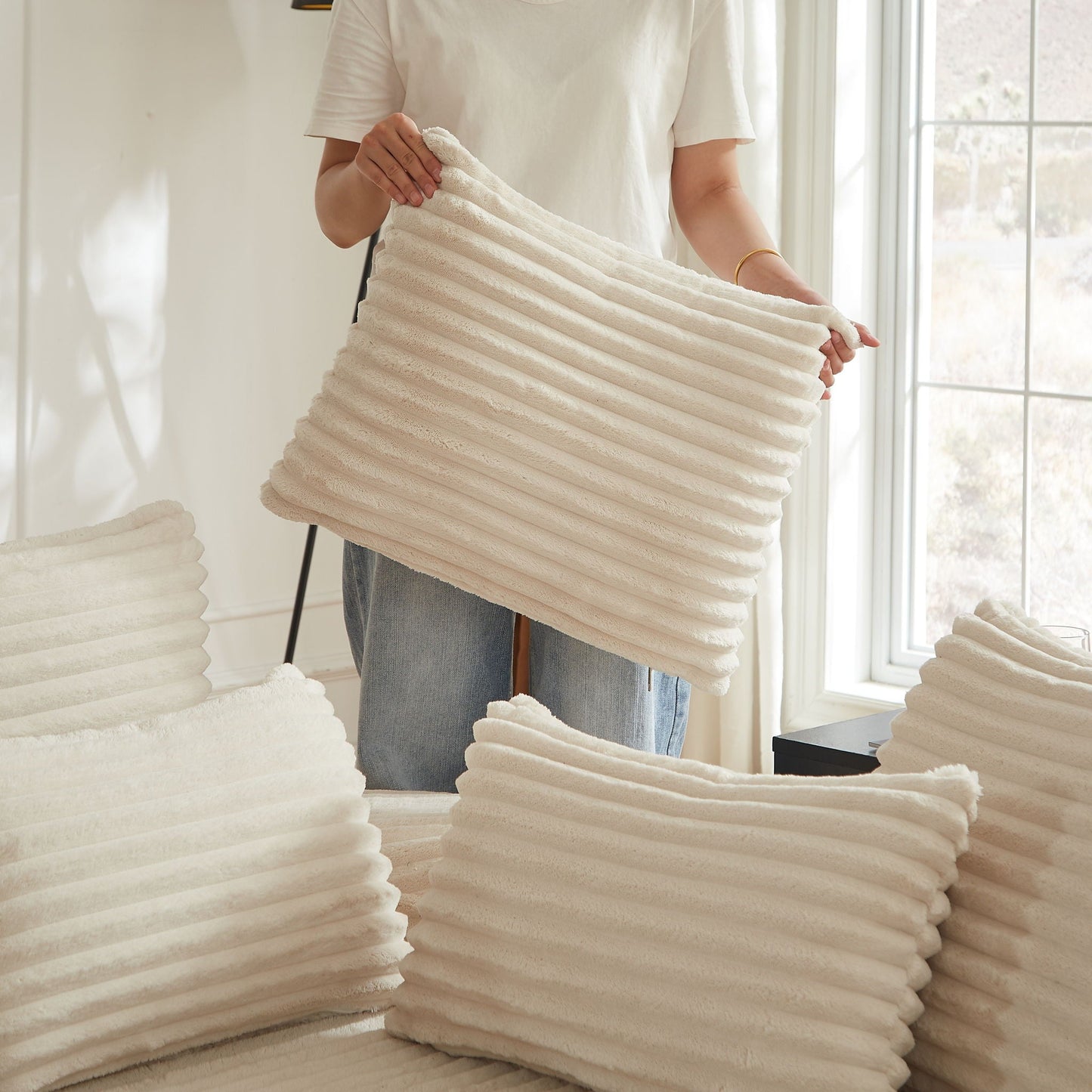 Semi Circular 2 In 1 Sofa Bed With Neck Pillow
