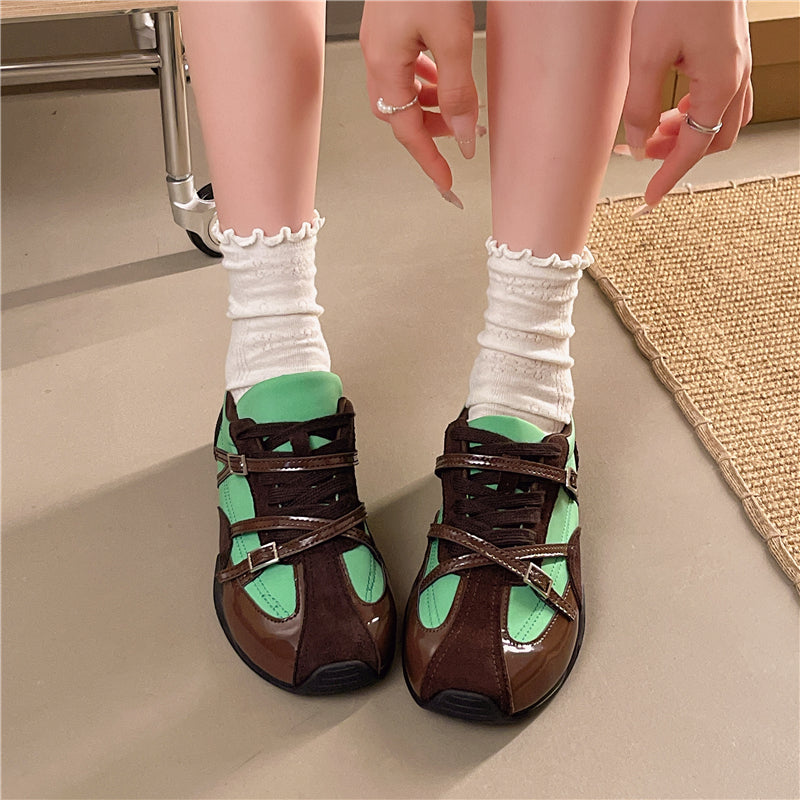 2026 New Flat Breathable Mesh Agon Shoes Women's Casual Sports Shoes Versatile German Training Shoes Women's Single Shoes Trendy