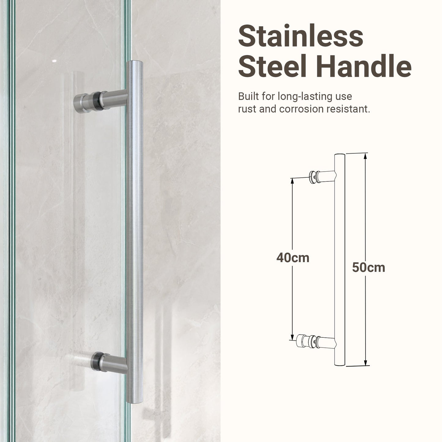 56-60"W x 72"H Frameless Sliding Shower Door – Clear Tempered Glass