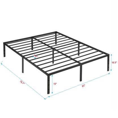Queen Size Platform Bed with Quiet Support - Black