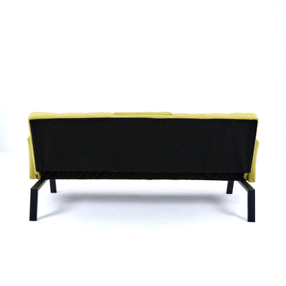Sofa Bed With Foldable Design And Cup Holder - Green