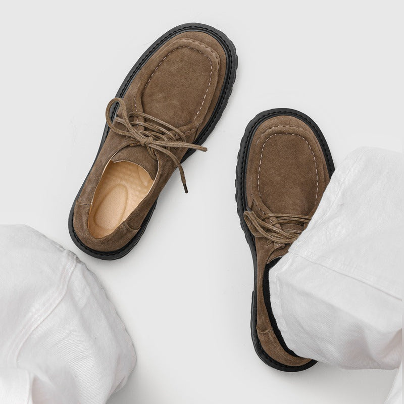 Retro Thick-soled Lace-up Casual Shoes