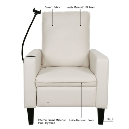 Recliner Chairs For Adults, Adjustable Recliner Sofa With Mobile Phone Holder & Cup Holder, Modern Reclining Chairs Fabric Push Back Recliner Chairs For Living Room, Bedroom