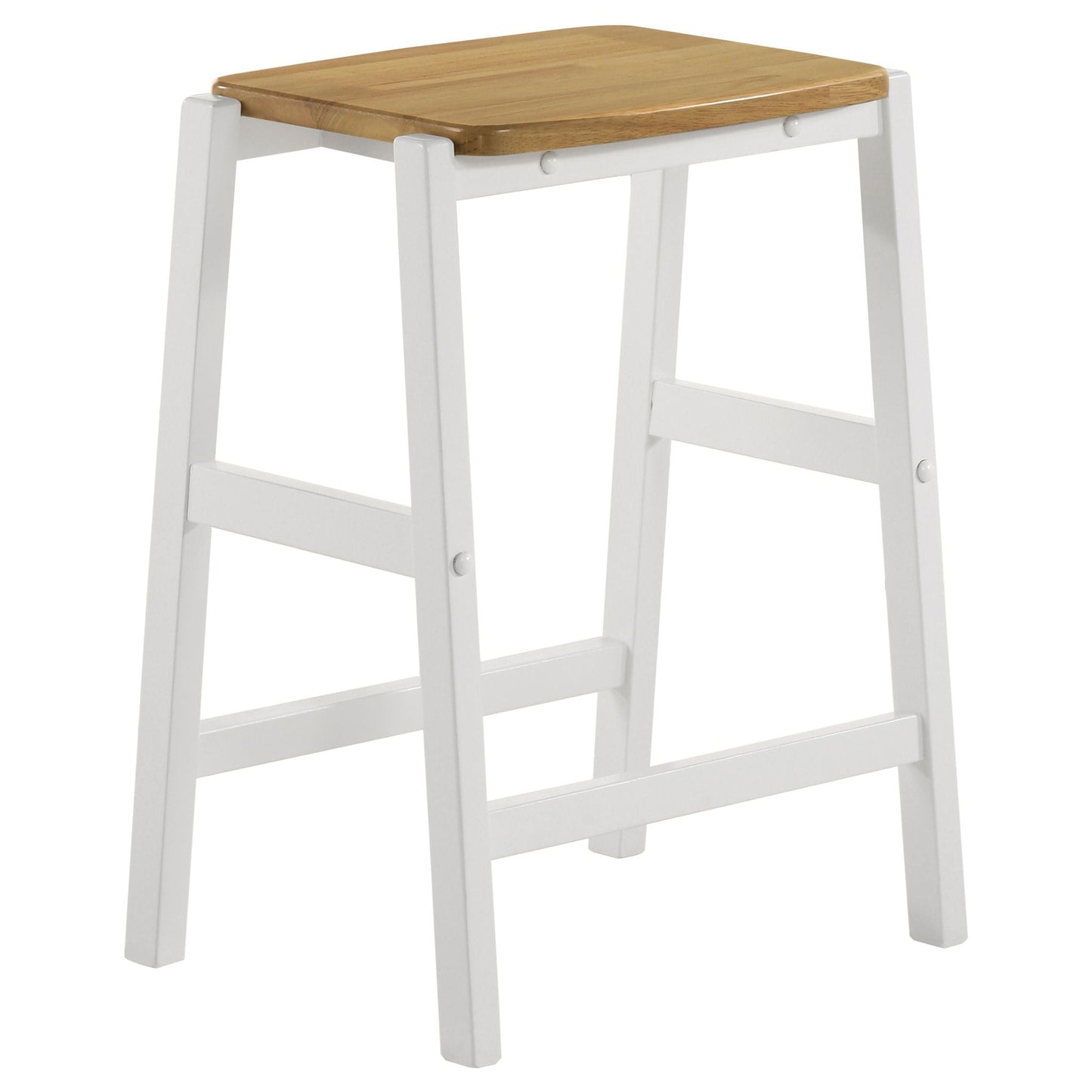 Prager - 3 Piece Kitchen Island Counter Table Set With Overhead Rack And Backless Stools - White