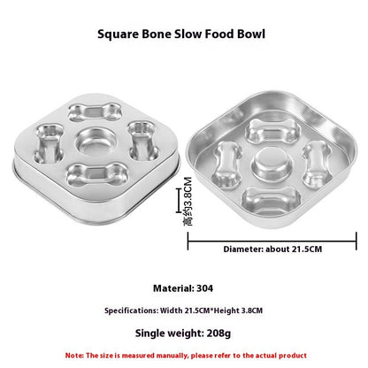 Non-slip Anti-choke 304 Stainless Steel Pet Slow Feeding Bowl