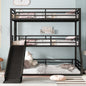 Twin Over Twin Over Full Bunk Bed with Slide