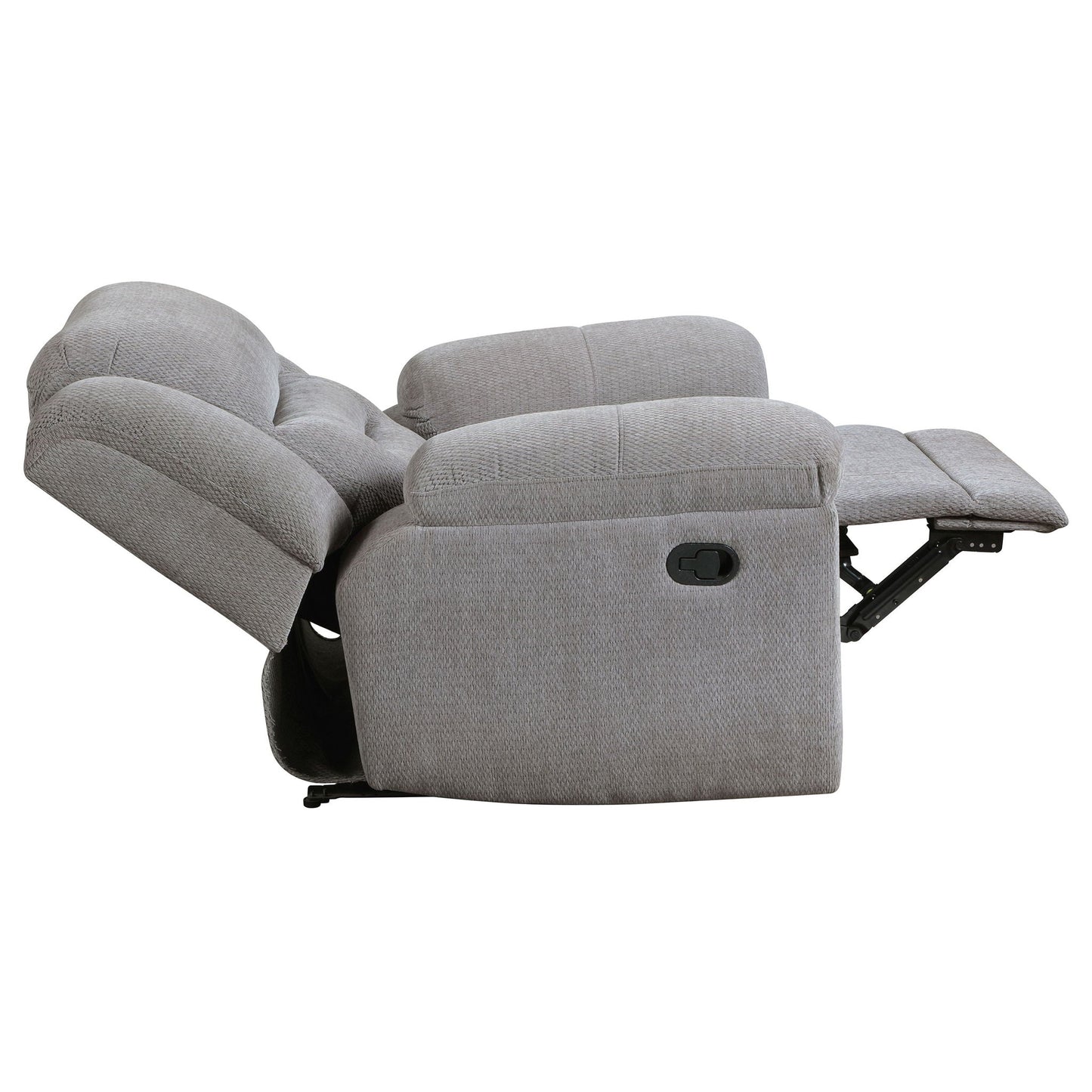 Sebring - Upholstered Glider Recliner Chair With Manual Recline And Smooth Gliding Motion - Gray