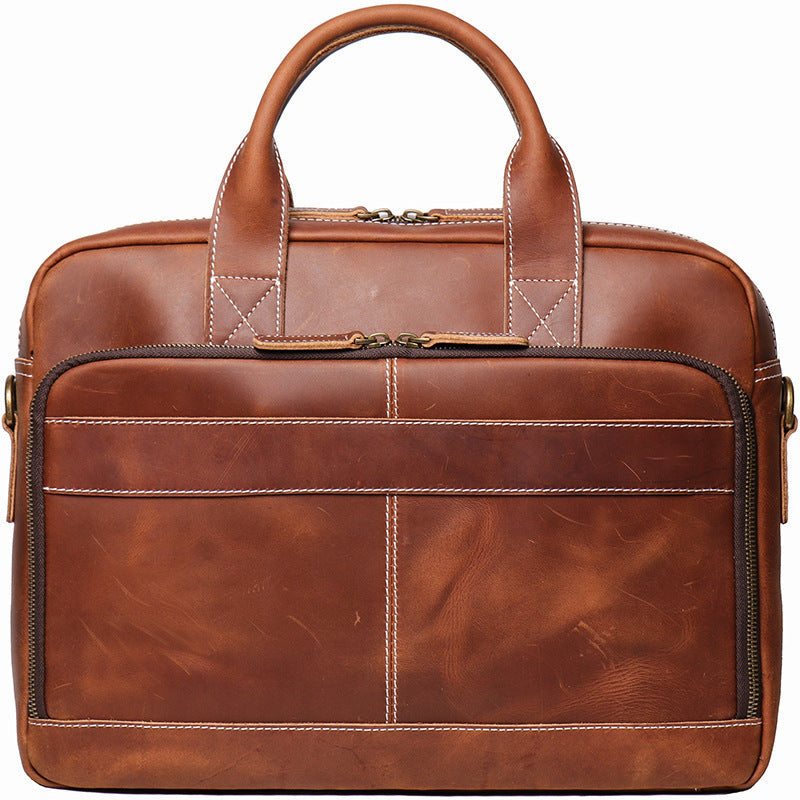 Men's First Layer Cowhide Portable Briefcase
