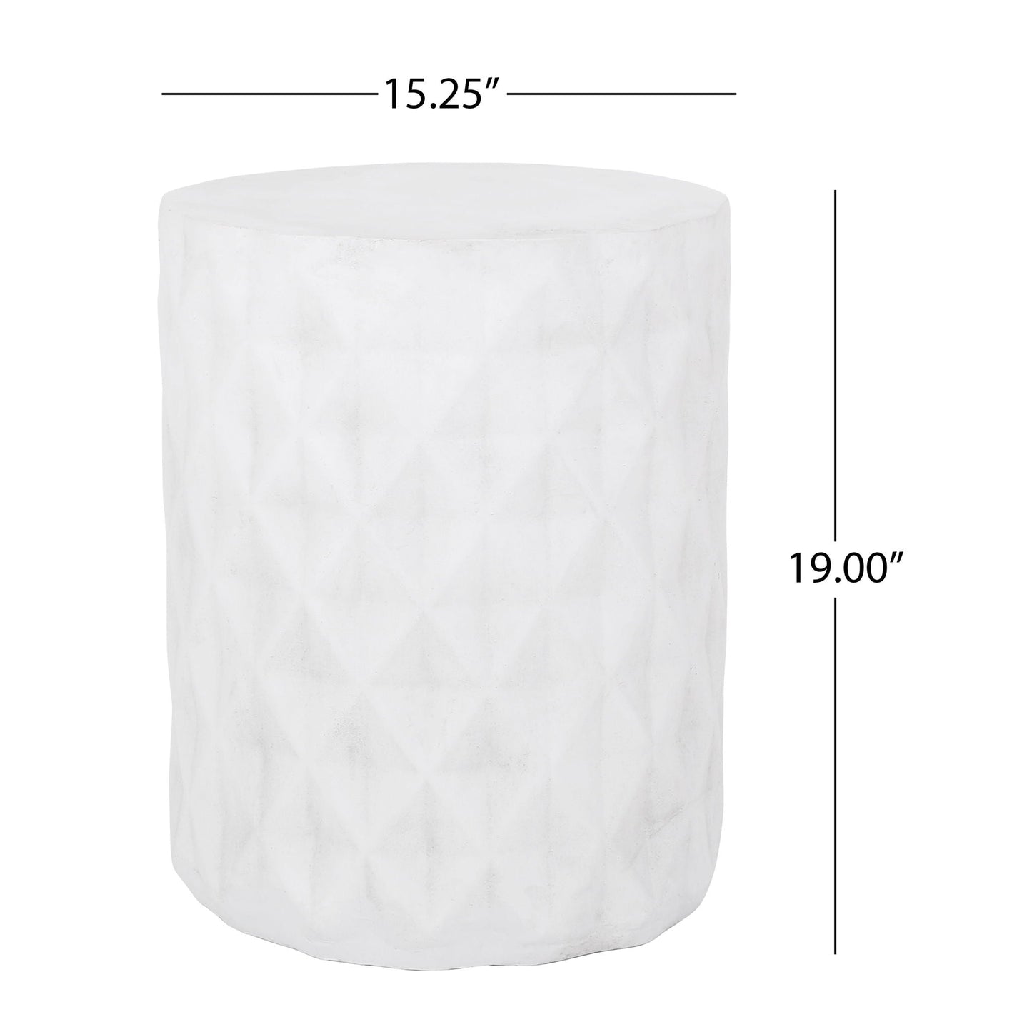 Outdoor Lightweight Concrete Side Table - Antique White