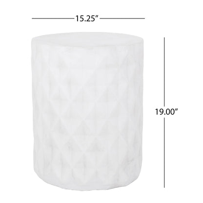 Outdoor Lightweight Concrete Side Table - Antique White