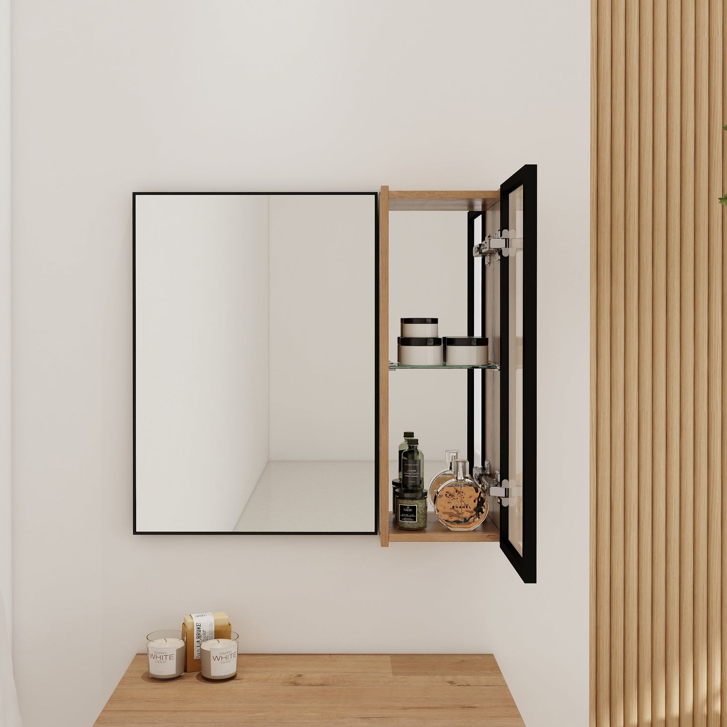 10'' Bathroom Wall Mirror Cabinet with Acrylic Door