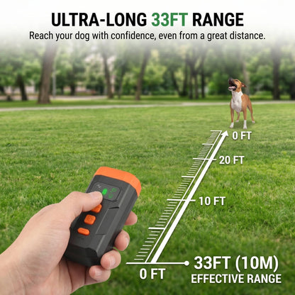 Ultrasonic Dog Bark Deterrent Device, 33FT Effective Range Indoor Outdoor Use, Safe & Humane Rechargeable Bark Control With Child Safety Lock To Effectively Correct Dog Barking Behavior