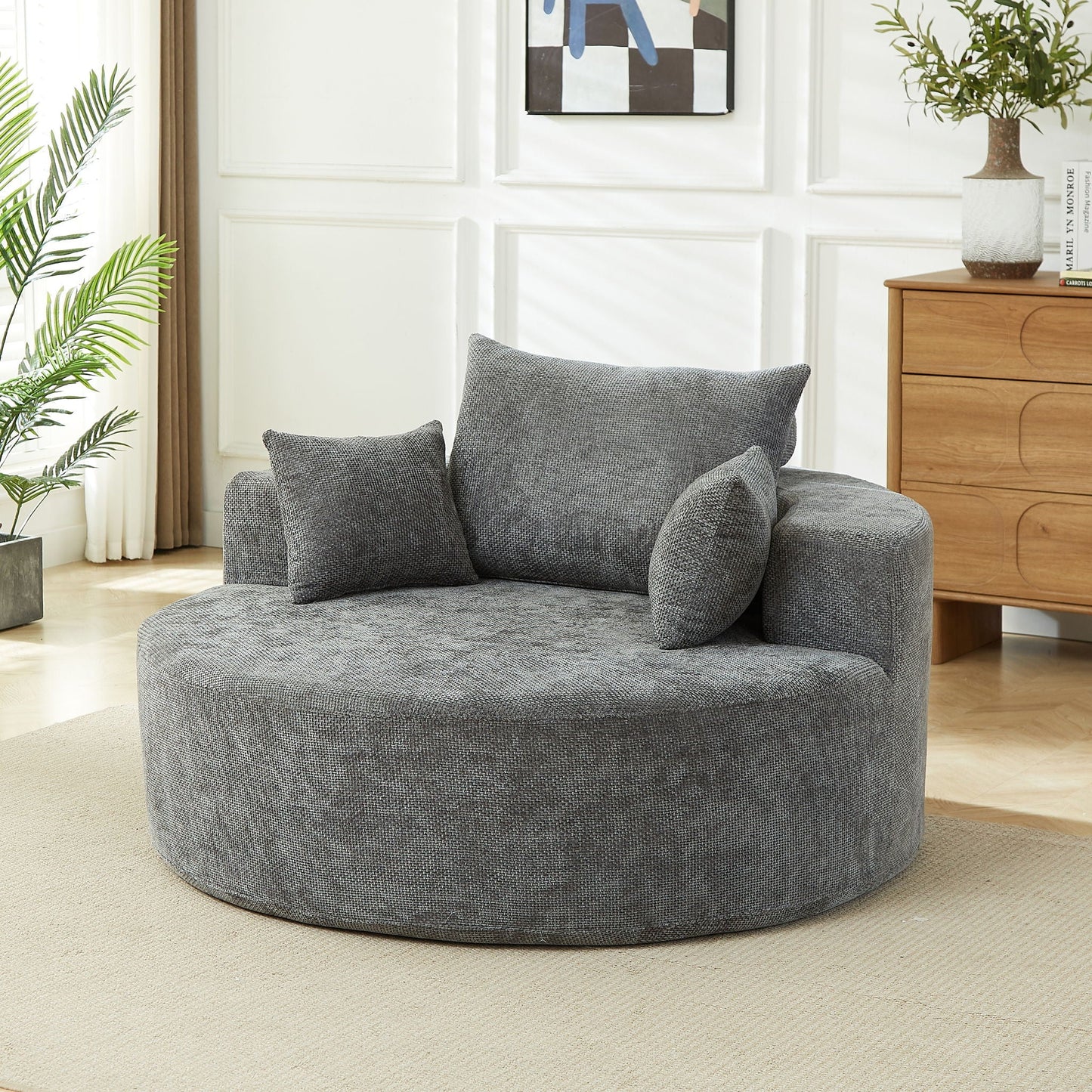 Single Sofa, Sleeper Chair For Living Room - Gray