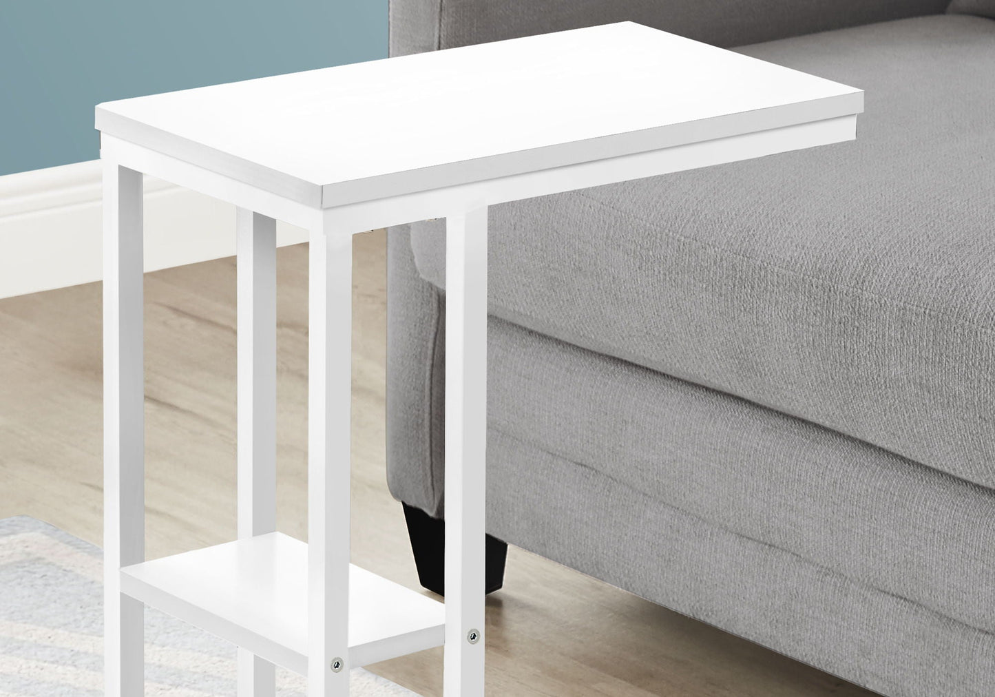 Accent Table, C-Shaped, Marble Look Contemporary & Modern Convenient Design