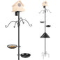 94Inch Squirrel Proof Bird Feeder Pole Heavy-Duty Bird House Pole  Outdoor Bird Feeding Station with 5 Adjustable Heights 4 Shepherd Hooks Top & Side