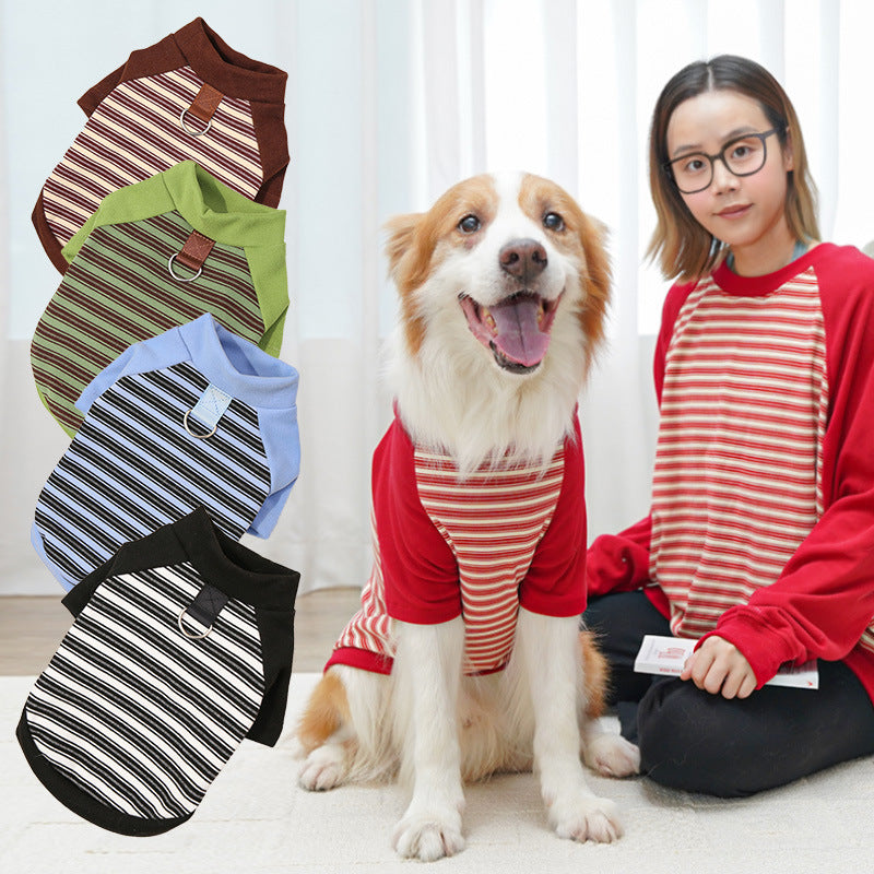 Pet Clothing Striped Large Dog Undershirt