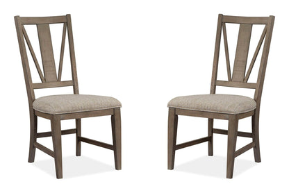 Paxton Place - Dining Side Chair With Upholstered Seat (Set of 2) - Dovetail Gray