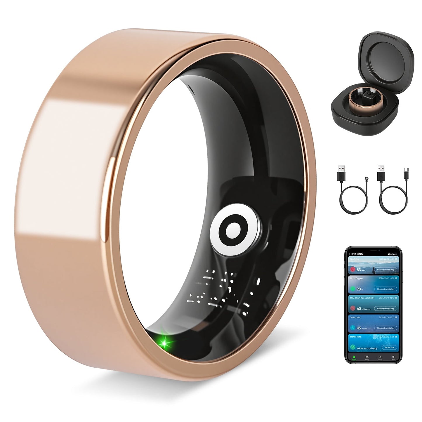 Smart Ring Health Tracker with Sleep & Fitness Monitoring
