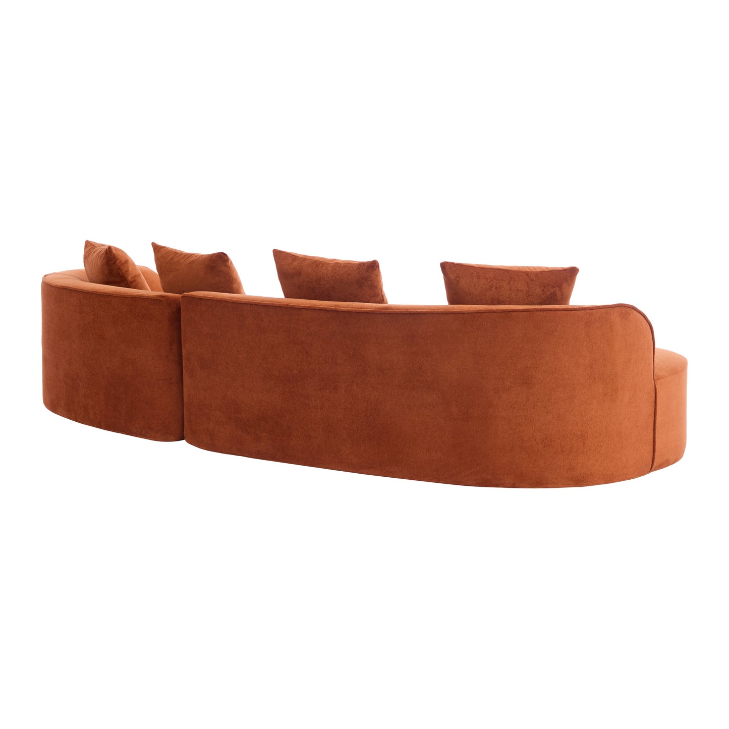 126" Curved Sectional Sofa (Dark Orange-D28 Full Foam)
